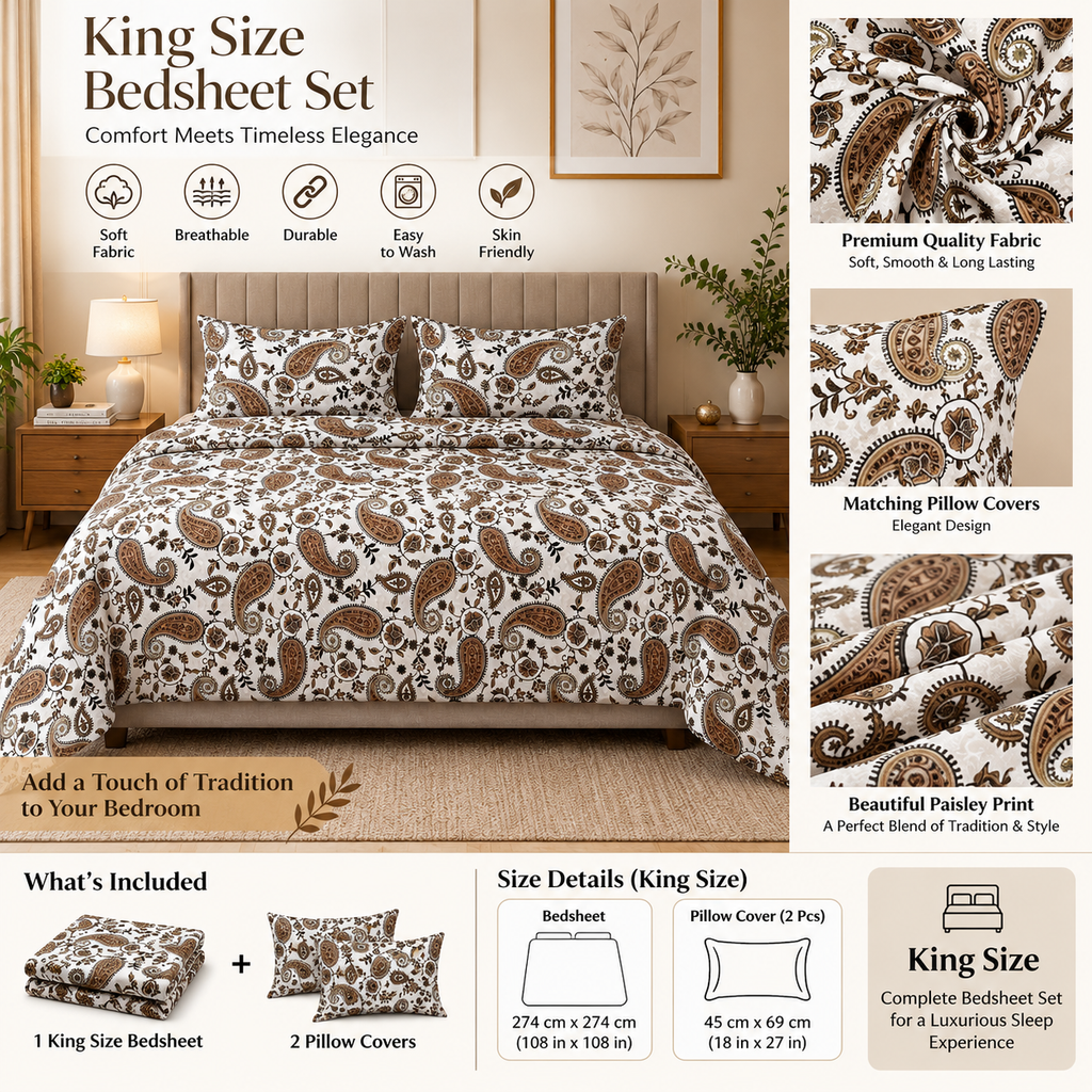 Srg fashion premium bedsheet king size